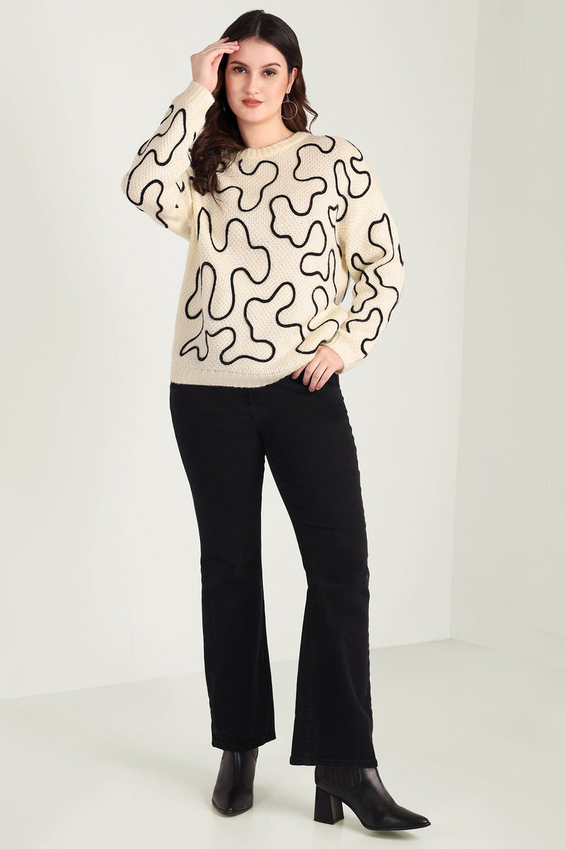 Twist of West Knitted Sweater in Canyon White - Myra USA