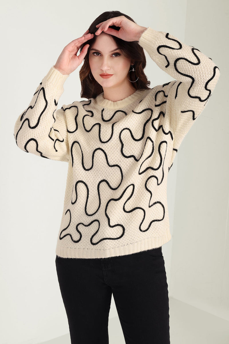 Twist of West Knitted Sweater in Canyon White - Myra USA