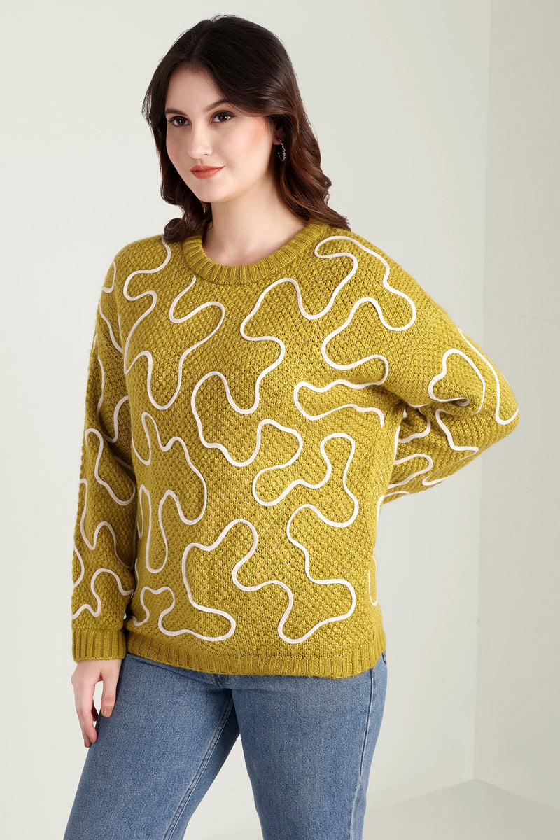 Twist of West Knitted Sweater in Yellow - Myra USA