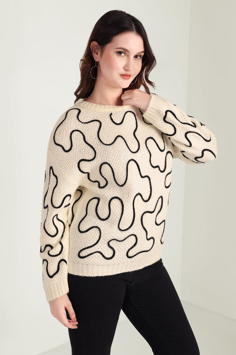 Twist of West Knitted Sweater in Canyon White - Myra USA