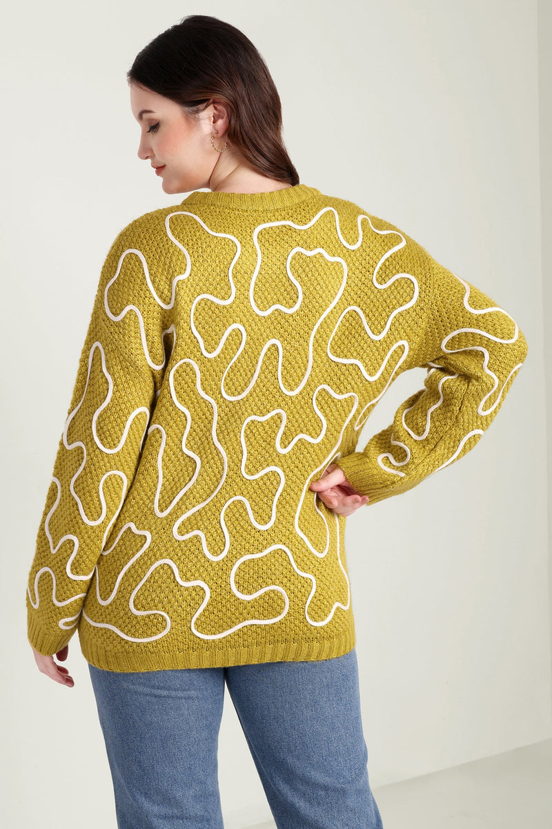 Twist of West Knitted Sweater in Yellow - Myra USA