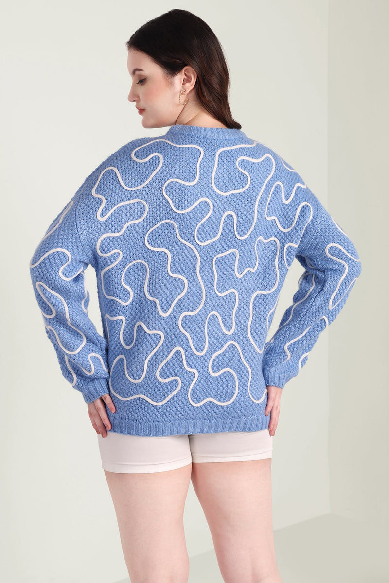 Twist of West Knitted Sweater in Blue - Myra USA