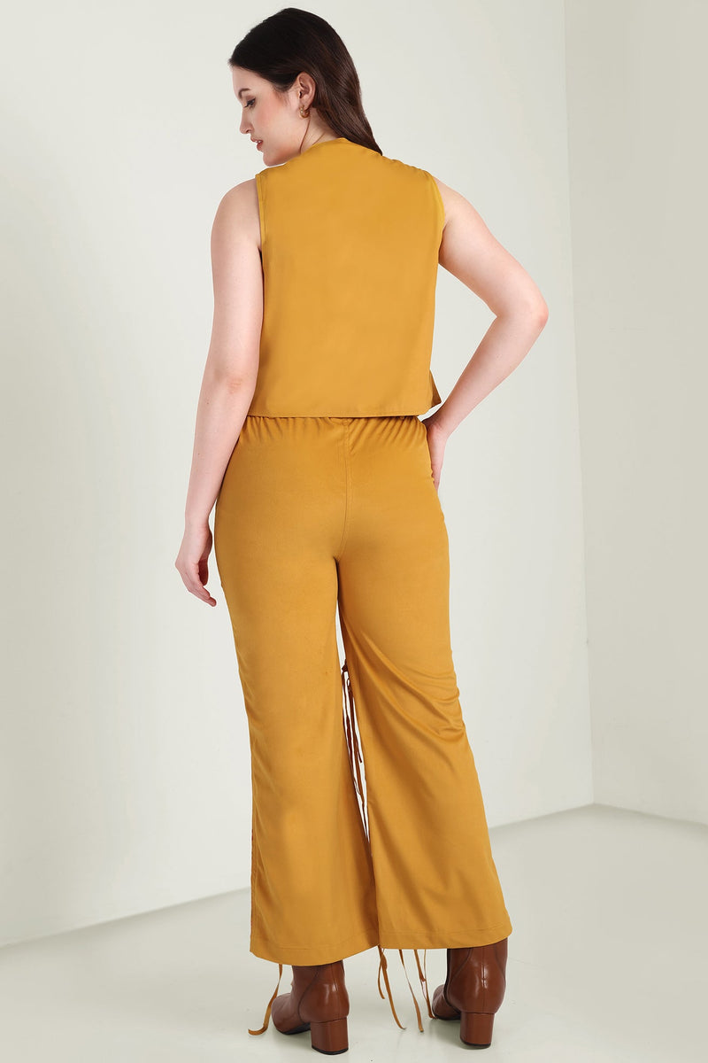 The Jolene Fringe Two Piece Set in Saddle Gold - Myra USA