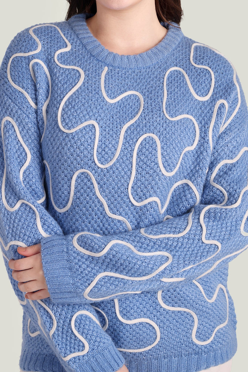 Twist of West Knitted Sweater in Blue - Myra USA