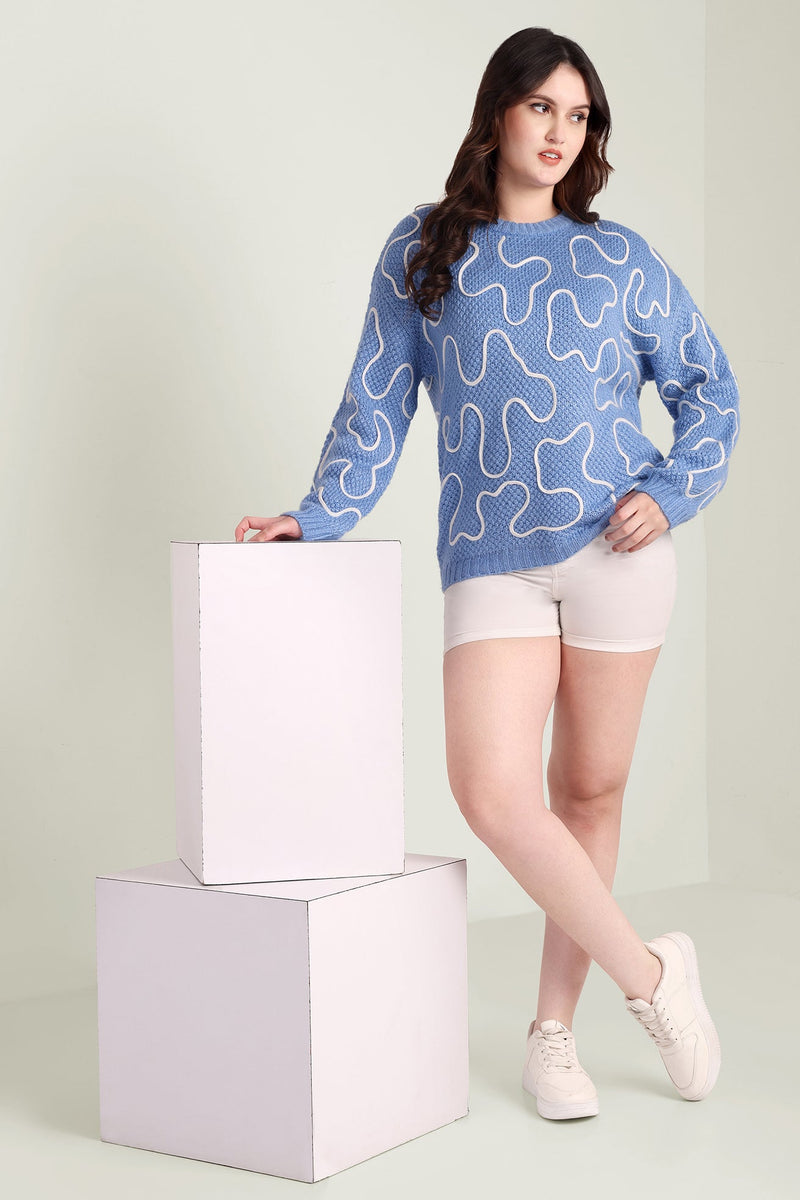 Twist of West Knitted Sweater in Blue - Myra USA