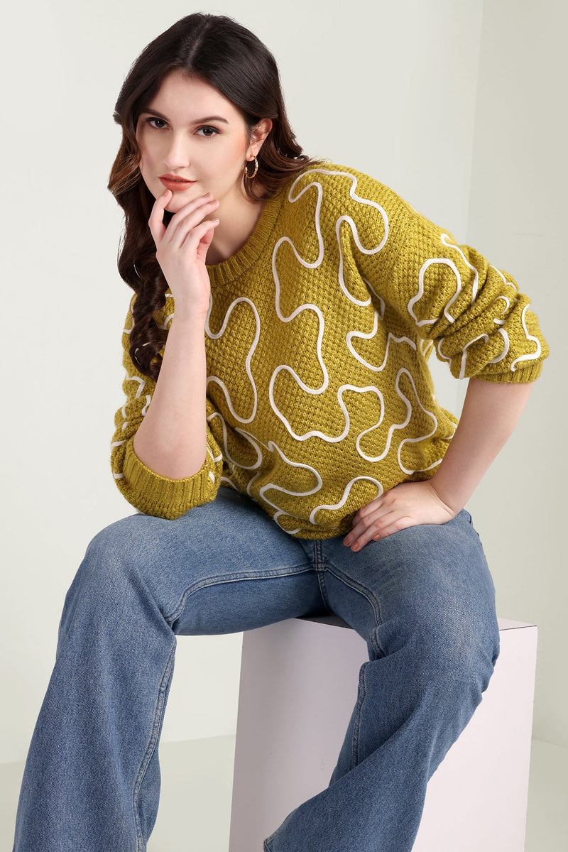Twist of West Knitted Sweater in Yellow - Myra USA