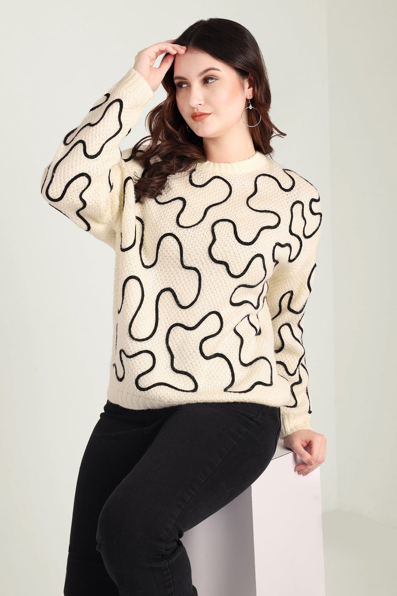 Twist of West Knitted Sweater in Canyon White - Myra USA