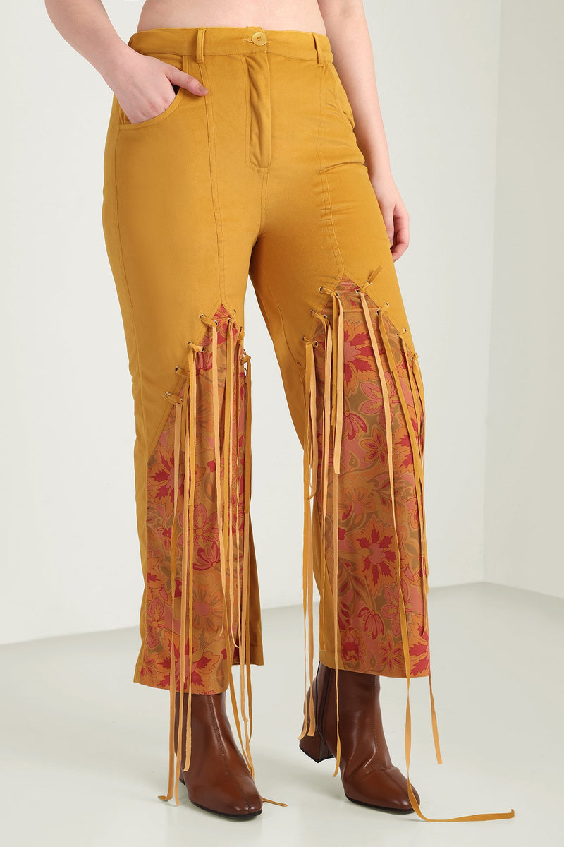 The Jolene Fringe Two Piece Set in Saddle Gold - Myra USA