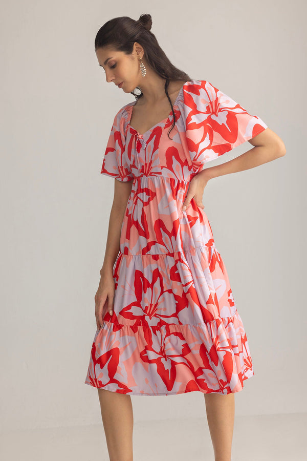 Kiss in Bloom Mini Dress in Lilac Frost