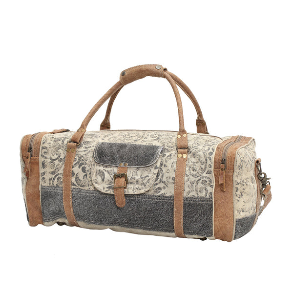 Floral Print & Hair-On Traveller Bag - Myra Bags