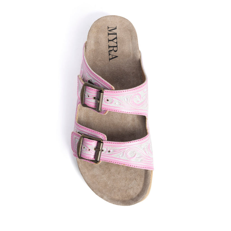 Las Vistas Rosas Hand-tooled Sandals
