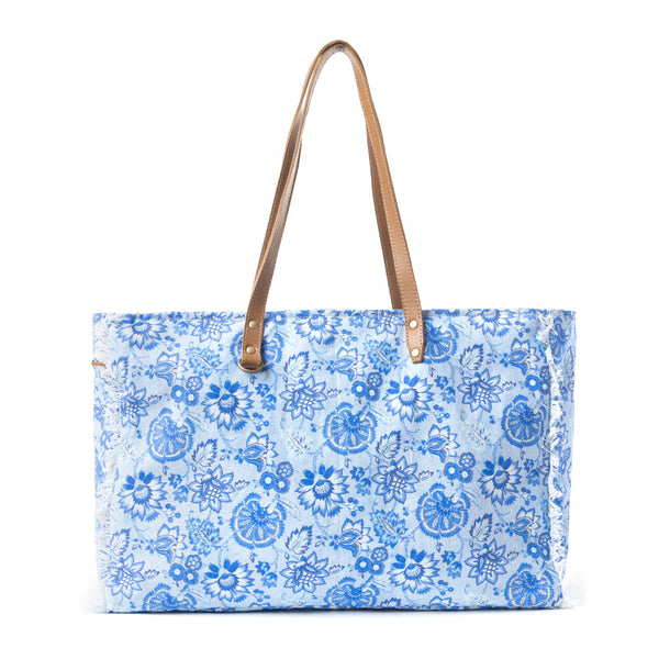 Delft Garden Weekender Bag In Blue