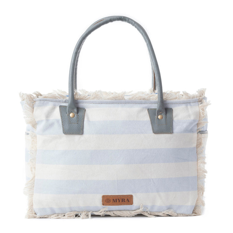 Saint Tropez Tote Bag In White & Sky Blue