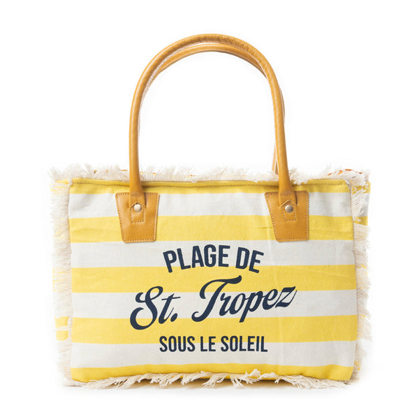 Saint Tropez Tote Bag In Yellow & White