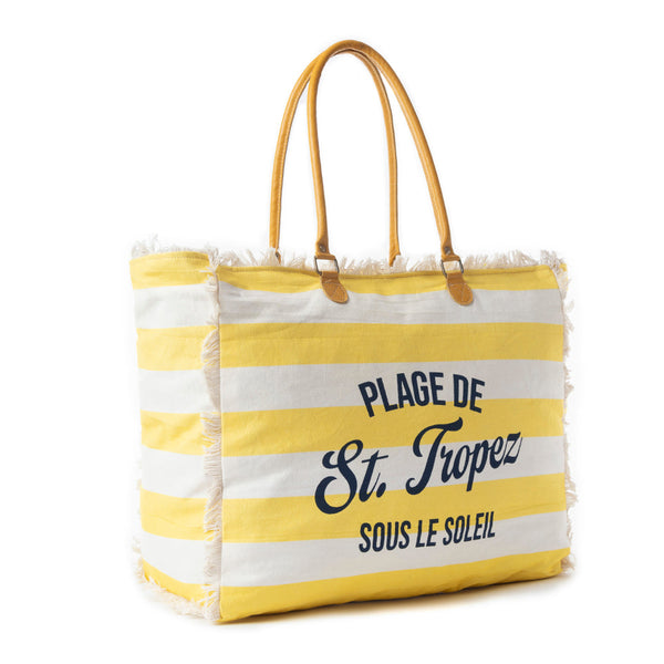 Saint Tropez Weekender Bag In Yellow & White
