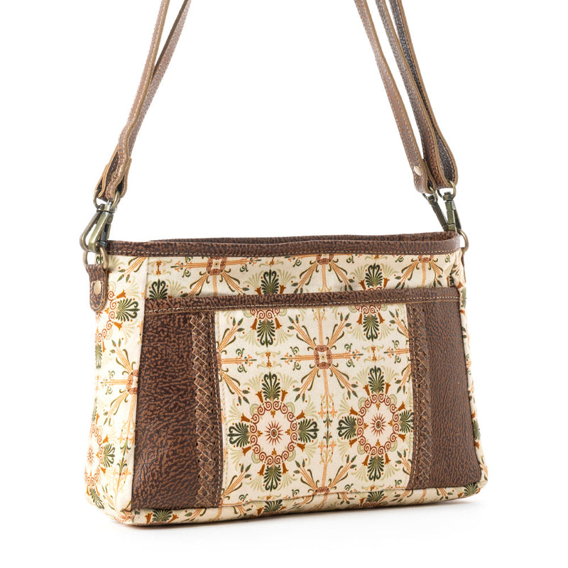 Wildflower Scroll Crossbody Bag in Heritage Beige