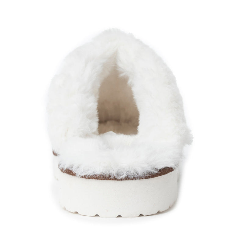 Snowdrift Embossed Leather Slippers in Dark Brown - Myra USA