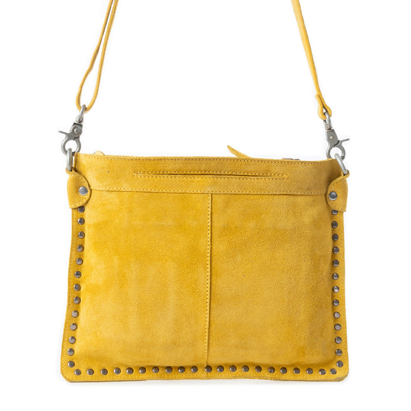 Texas Rose Western Embroidered Leather Bag in Yellow