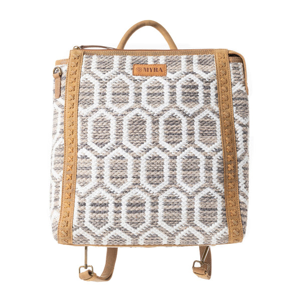 Suzanna Grove Rug Leather Backpack in Sandy White