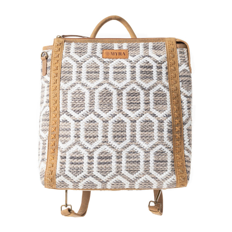 Suzanna Grove Rug Leather Backpack in Sandy White