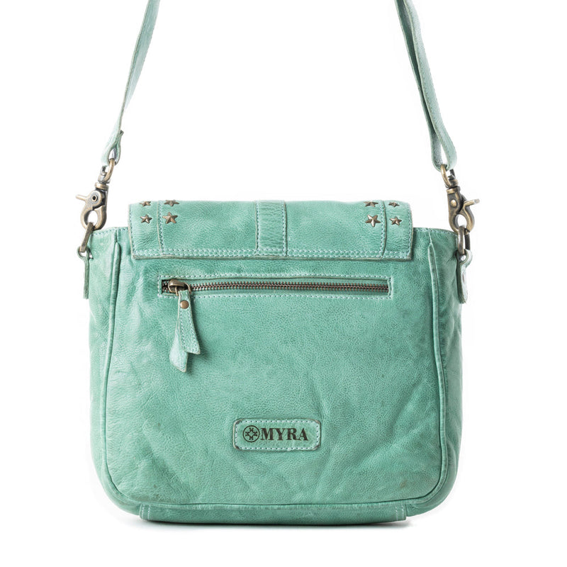 Western Scout Leather Crossbody Bag in Turquoise