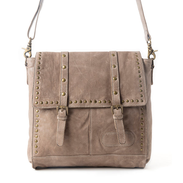 Western Rune Leather Crossbody Bag in Ashwood Tan