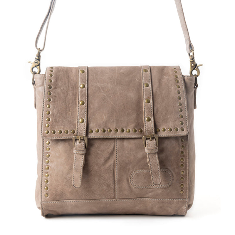 Western Rune Leather Crossbody Bag in Ashwood Tan