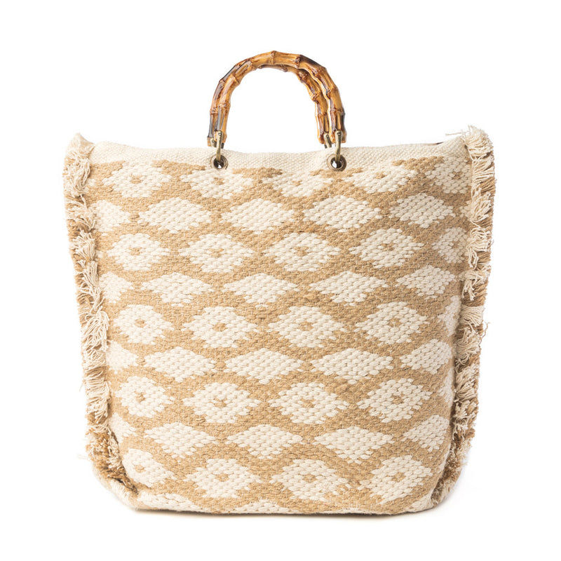 Solana Weave Hand Embroidered Weekender Bag in Sunlit Glow