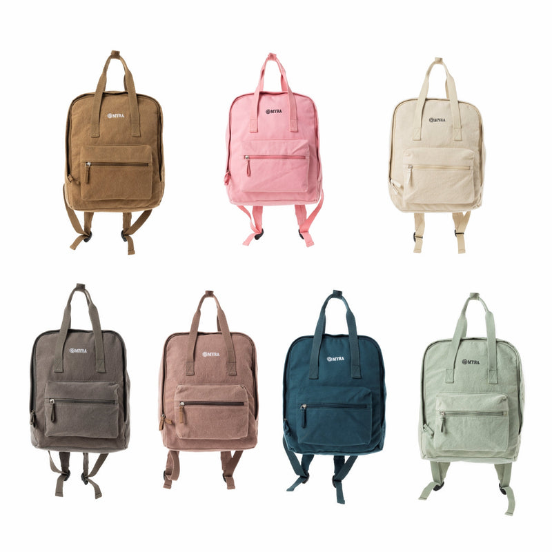 Pioneer Trek Canvas Backpack Bag in Rust Tan