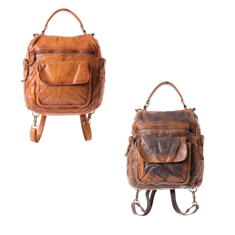Sheriff’s Dusk Leather Backpack in Smoky Brown