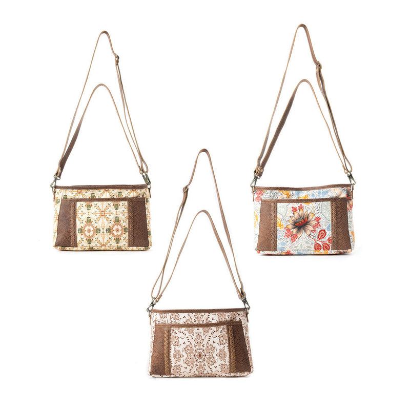 Wildflower Scroll Crossbody Bag in Heritage Beige