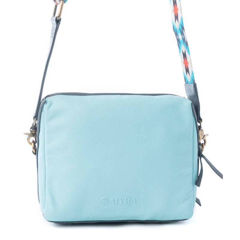 Pueblo Charm Aztec Crossbody Bag in Frontier Blue