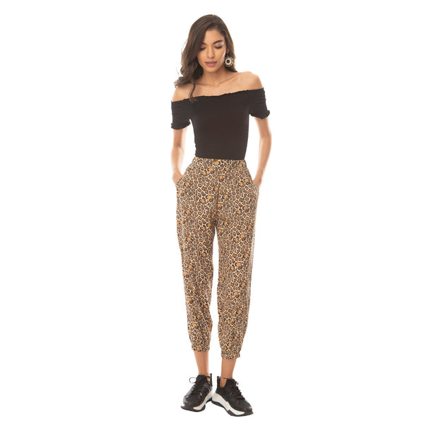 Leopard Bling Buttery Joggers - MyraUSA