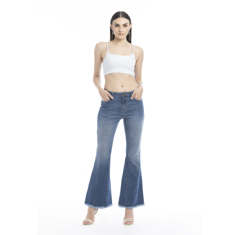 Viviana Length Stitch Accent Flared Leg Jeans - Myra USA