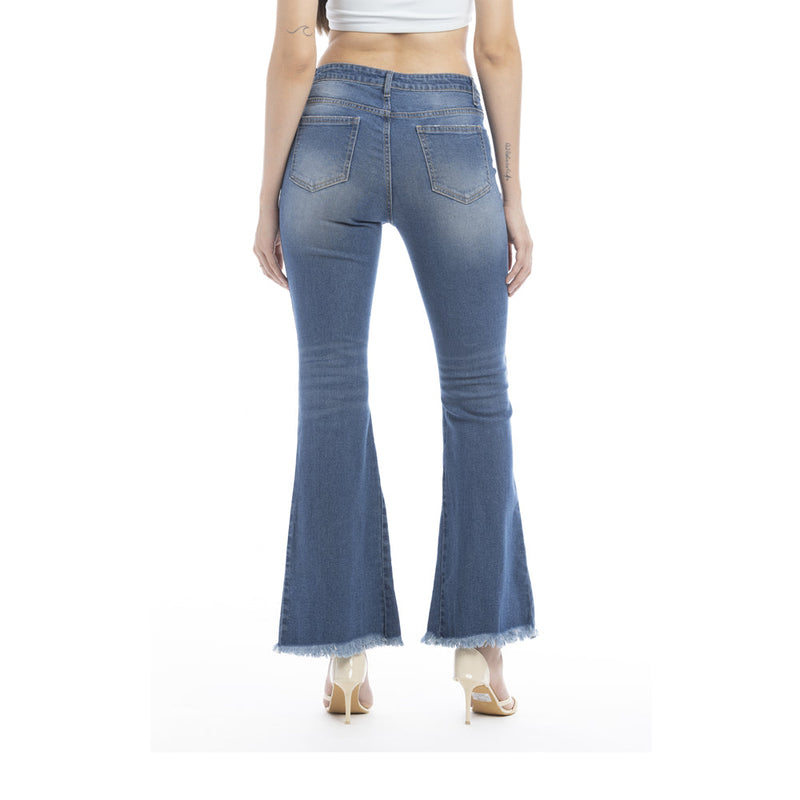 Viviana Length Stitch Accent Flared Leg Jeans - Myra USA