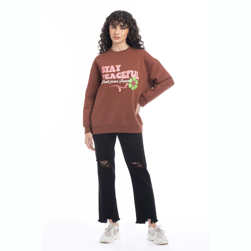 Stay Peaceful Oversized Sweatshirt - Myra USA