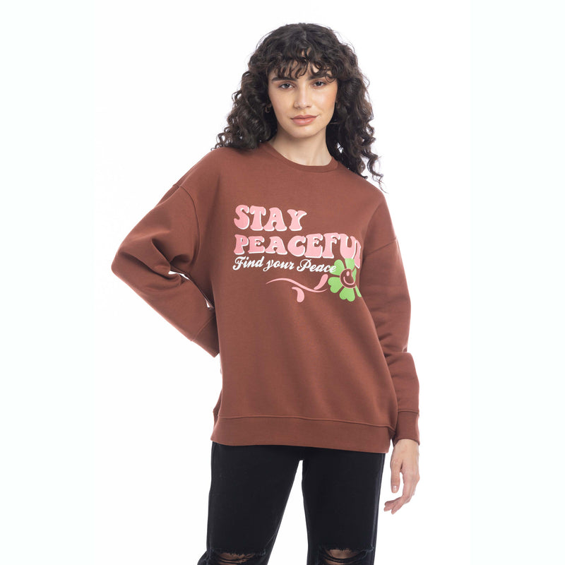 Stay Peaceful Oversized Sweatshirt - Myra USA