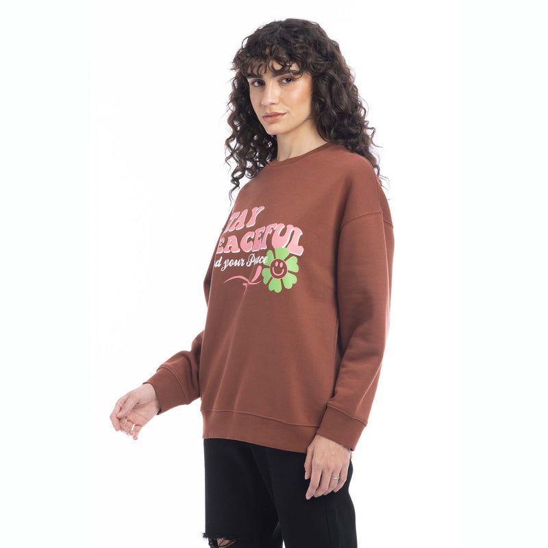 Stay Peaceful Oversized Sweatshirt - Myra USA