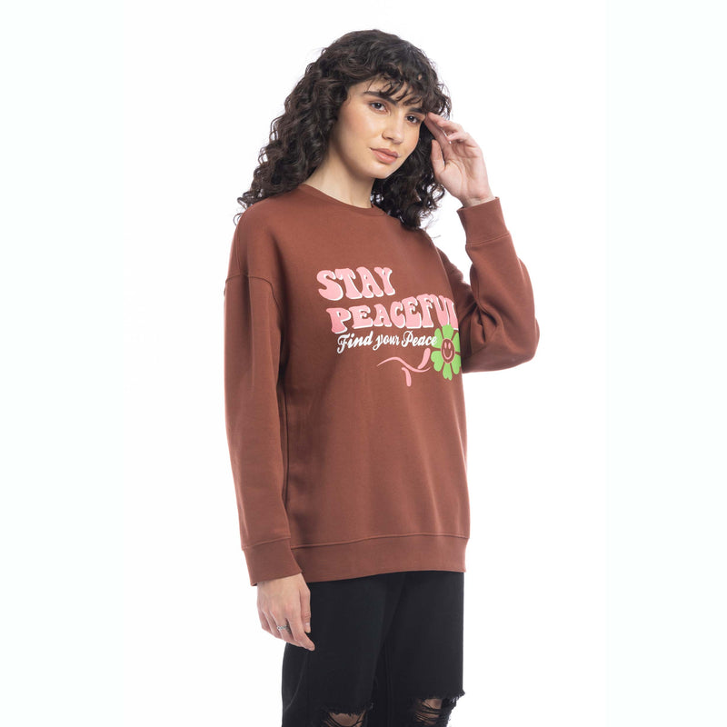 Stay Peaceful Oversized Sweatshirt - Myra USA