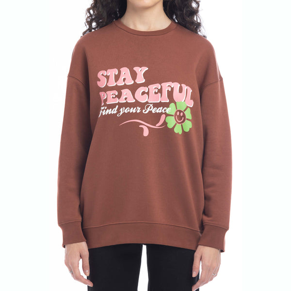 Stay Peaceful Oversized Sweatshirt - Myra USA